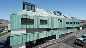 Алюминиевая кровля Система PREFALZ 47 Серая патина Prefa